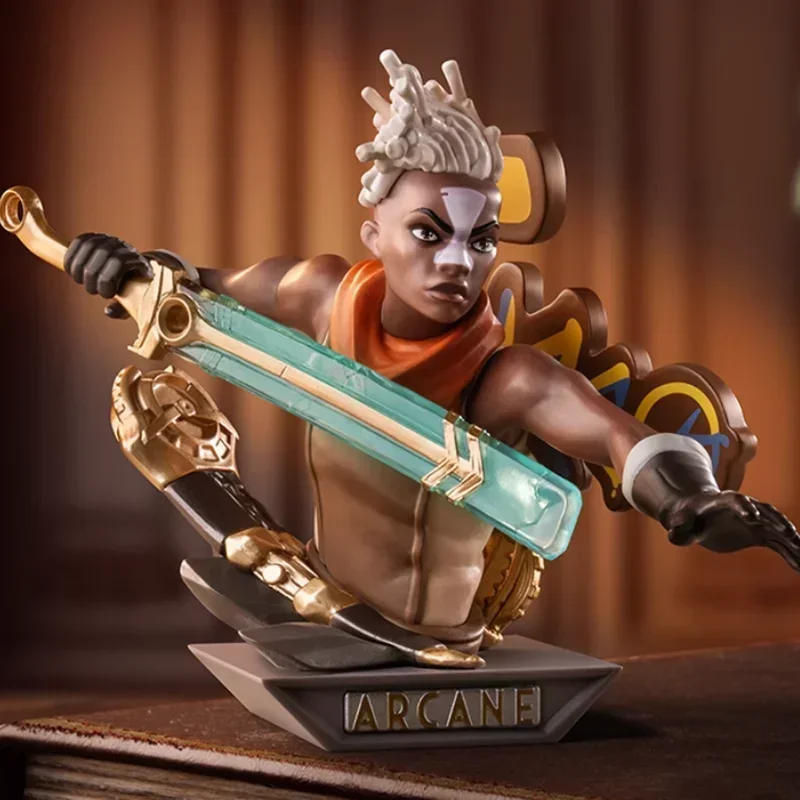 Фото POP MART LEAGUE OF LEGENDS ARCANE Series Подлинная слепая коробка Mystery Box Guess Bag Игрушки Кукла Симпатичная аниме-фигурка Настольный компьютер №5