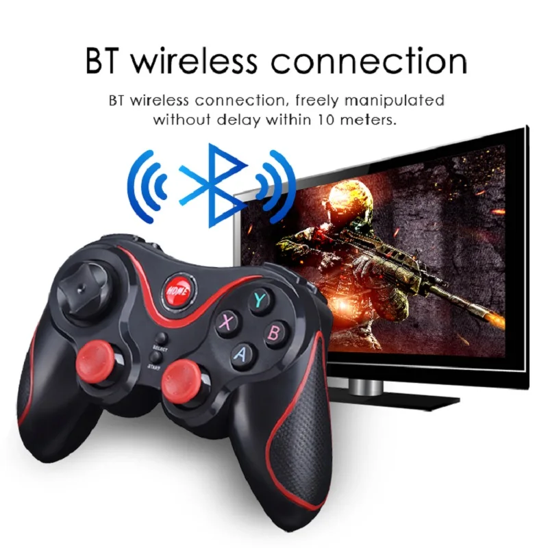 Tanie Bezprzewodowy Kontroler Gier Z Bluetooth Na PC Telefon Komórkowy TV, Pudełko Joystick Komputerowy Na Tablet PC, Kontroler Gamepad Joypad TV
