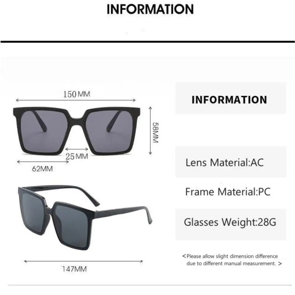 Очки солнцезащитные для мужчин и женщин UV-400 модные большие квадратные солнечные