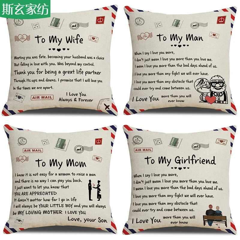 

Nordic Style Home Decoration Cushion Cover Flower Letters Print Pillowcase Office Sofa Car Throw Pillow Case 45x45cm