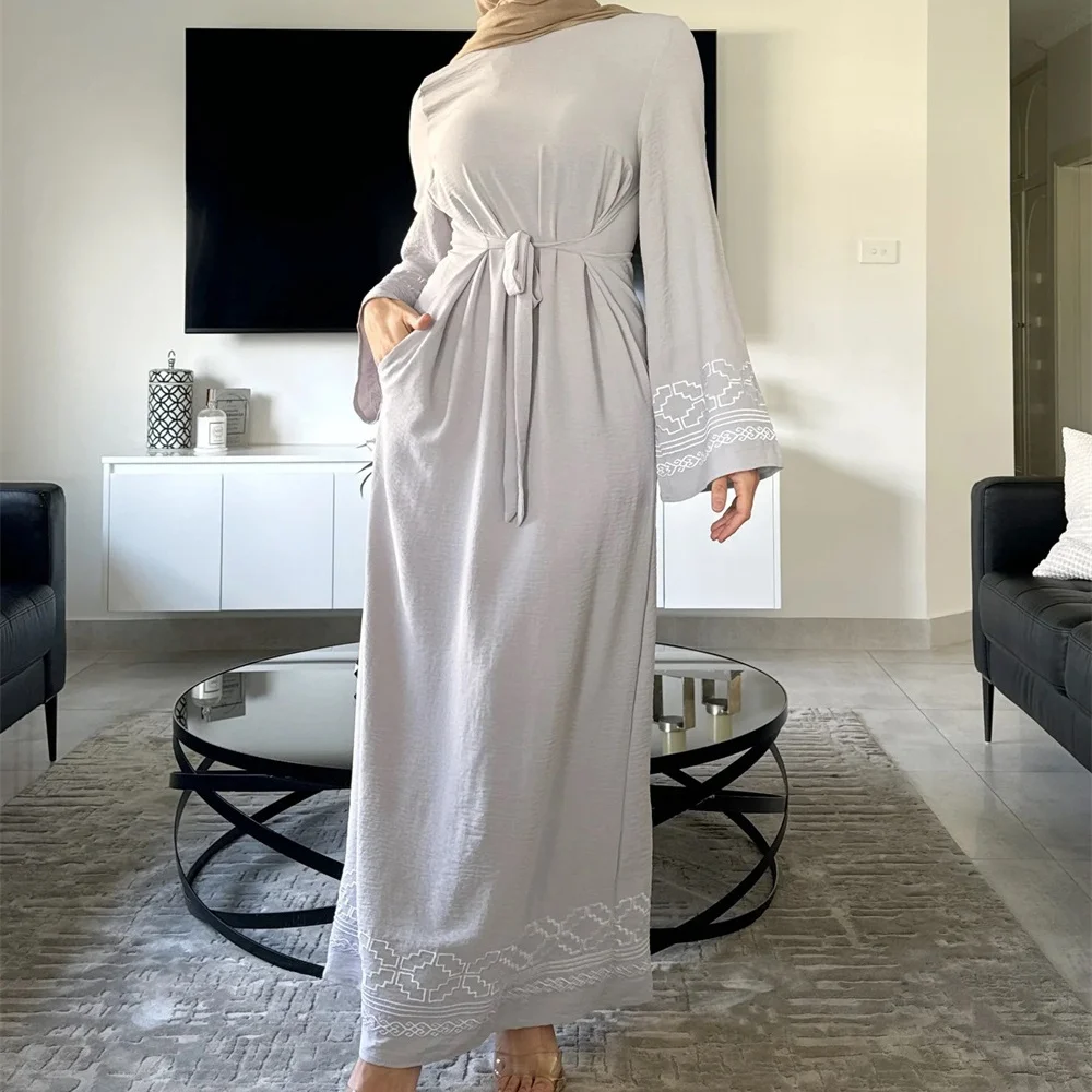 Рамадан Ид скромная черная Абая Дубай Роскошная мусульманская молитвенная