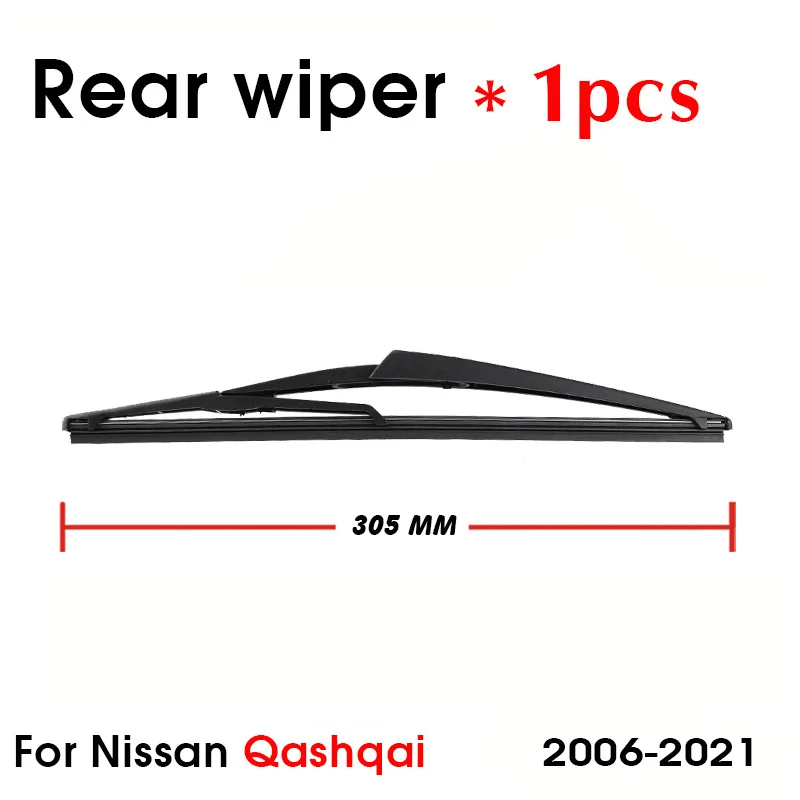 

Автомобильные щетки стеклоочистителя заднего заднего стекла, стеклоочистители для Nissan Qashqai Hatchback 305 мм 2006-2021, автоаксессуары