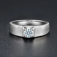 s925 silver inlaid moissanite diamond mens and womens 0 3ct frosted mens ring moissanite ring 925 sterling silver mens ring