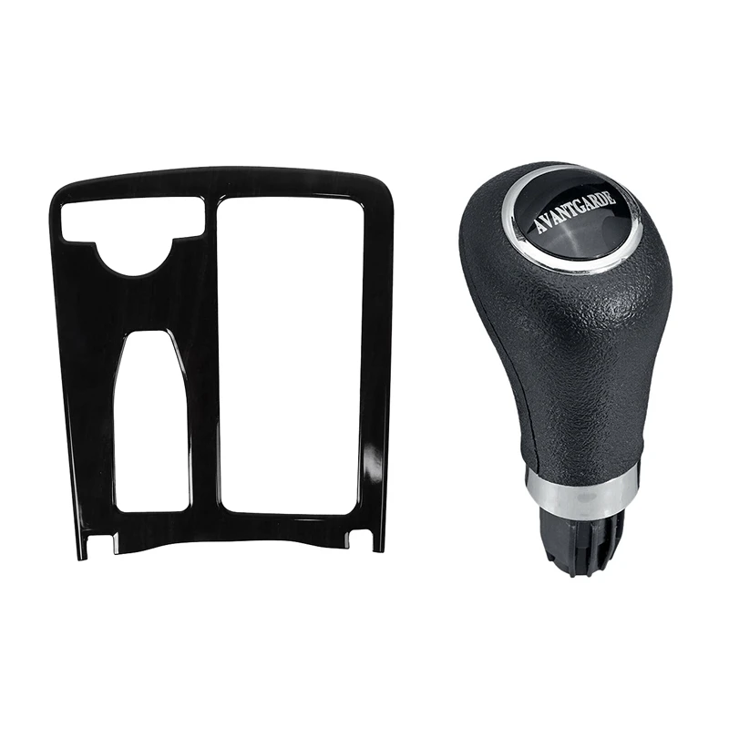 

Central Console Water Cup Holder Cover for Mercedes Benz C Class W204 08-13 & Gear Shift Knob Leather Boot Gaitor Cover