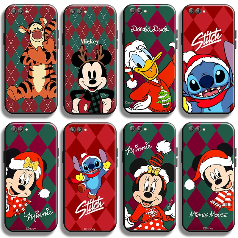 

Disney Mickey Mouse Stitch For Huawei Honor V20 V10 V9 Phone Case Back Carcasa Funda Cover Shockproof Cases Soft Liquid Silicon