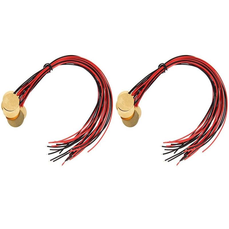 

24Pcs Piezo Pickup Transducer Prewired - 27Mm Contact Microphone Trigger - Discs Elements For Acoustic Instrument