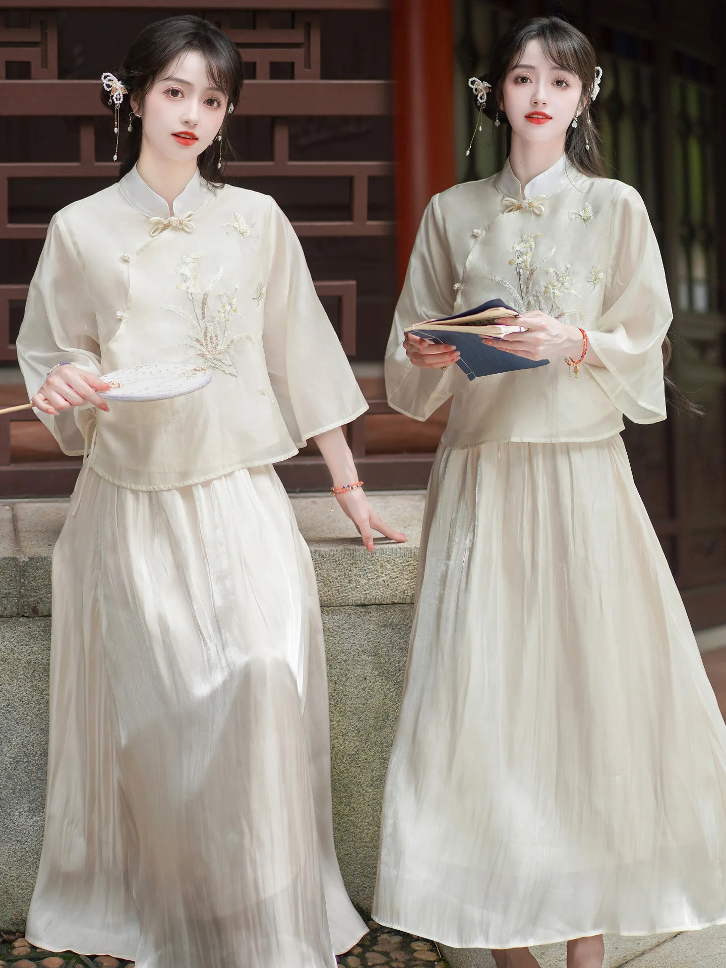 Летняя женская одежда YOUDEYISI в Литературном ретро-стиле с вышивкой рукав три