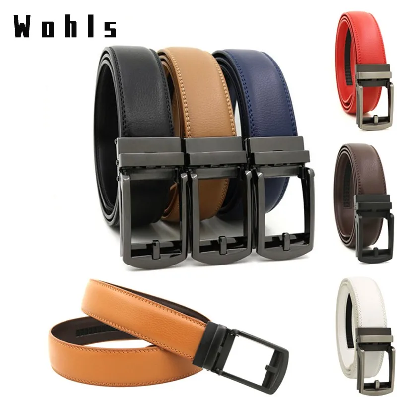 

Новый мужской ремень из натуральной кожи, сплав, автоматическая пряжка, двухслойная воловья кожа, деловые повседневные ремни для мужчин, мо...