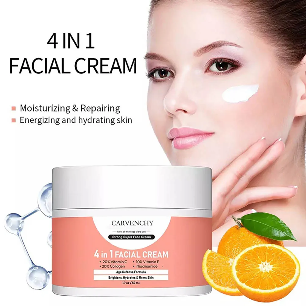 

Collagen 4 in 1 Face Cream Anti-Aging Vitamin C Whitening Moisturizing Shrink Pores Brighten Skin Firming Skin Care Nicotinamide