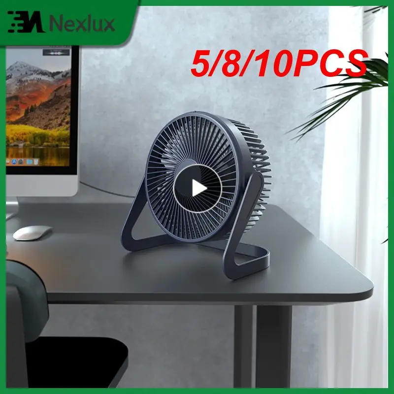 

5/8/10PCS Electric Fans Quiet Operation Portable Desktop Fan 360 Degree Rotating Usb Charging Snowflake Fans For Home Office