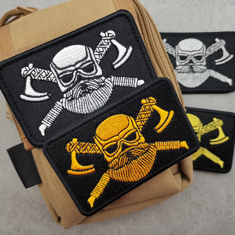 Двойной топор викингов Emrboidery Тактический поливинилхлоридный резиновый