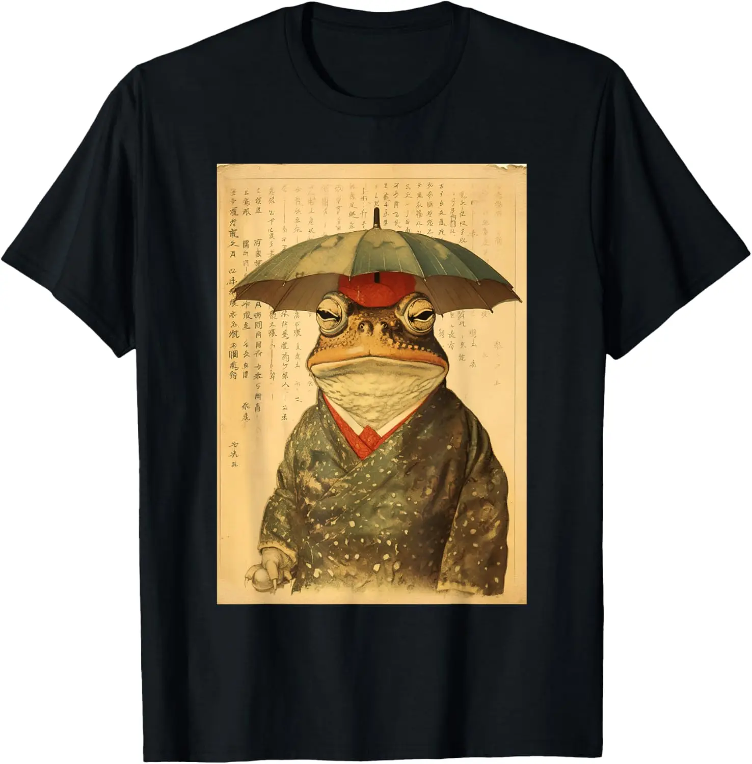 Винтажная японская эстетичная футболка Grumpy Frog Unimpressed Toad