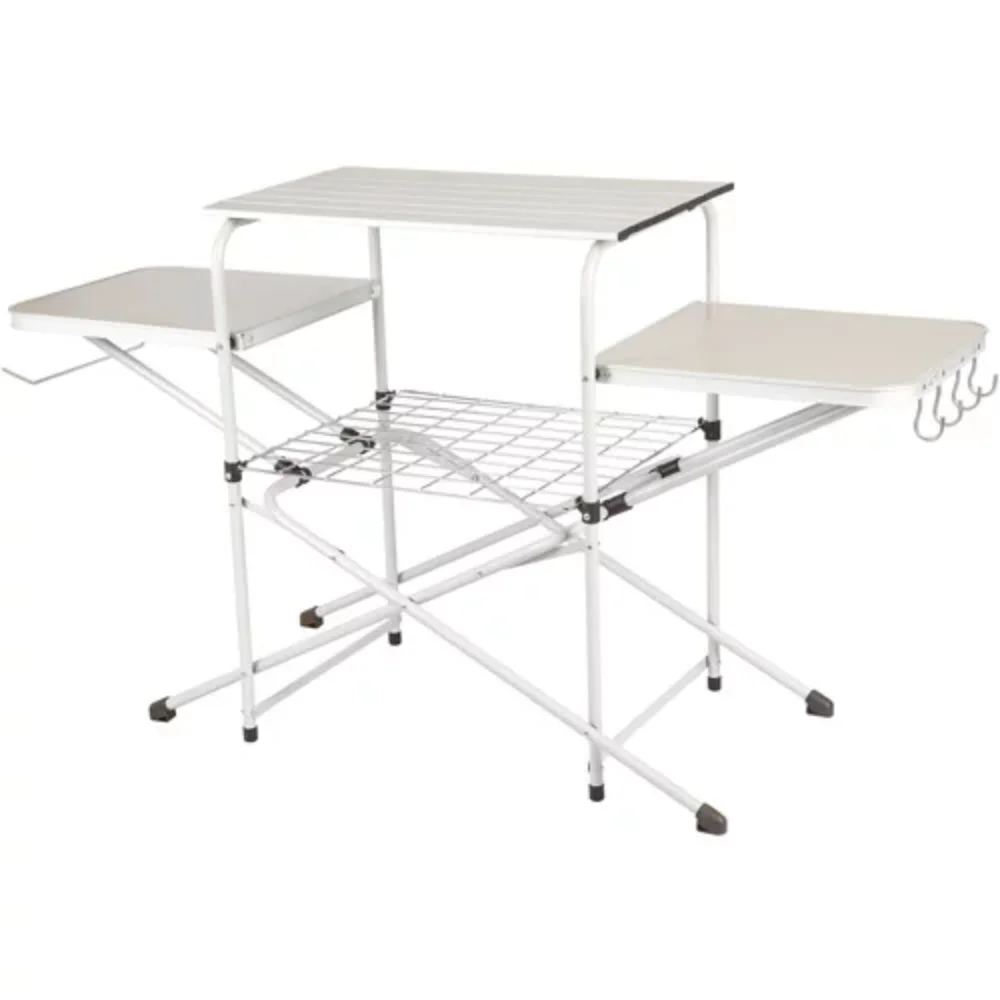

Ozark Trail Camp Kitchen Cooking Stand with Three Table Tops foldable table