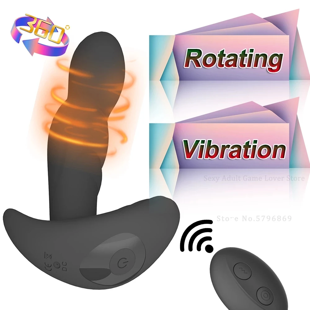 

Анальный вибратор, Анальная пробка, вращающийся на 360 ° массажер простаты, стимуляция мошонки, точки G с дистанционным управлением, секс-игрушки для взрослых, для мужчин, геев, 18 +