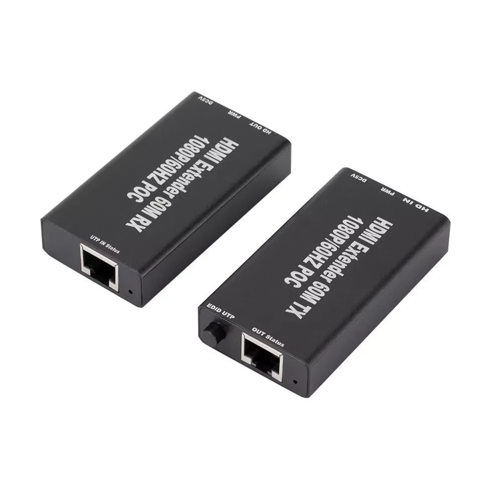 

60M 1080p 3D HDMI-Compatible Extender Cat5e Cat 6 Ethernet Signal RJ45 Lan Converter HDMI-Compatible Transmitter Receiver TX RX