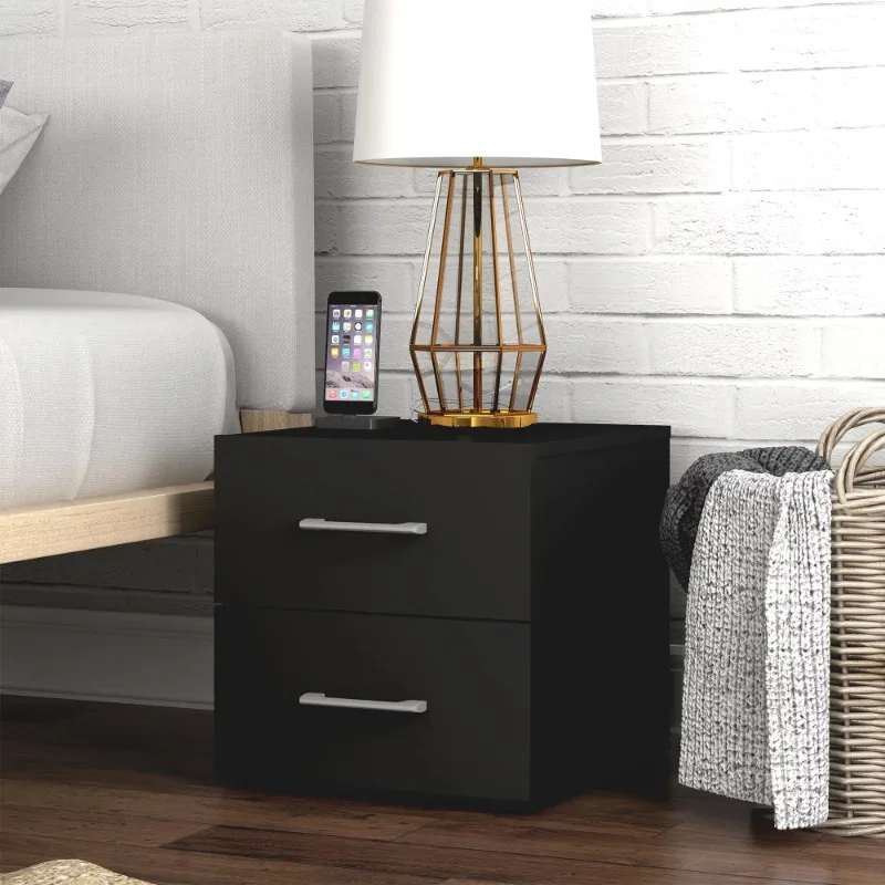 

Lundy Low Profile Nightstand with USB, Black, by Hillsdale Living Essentials