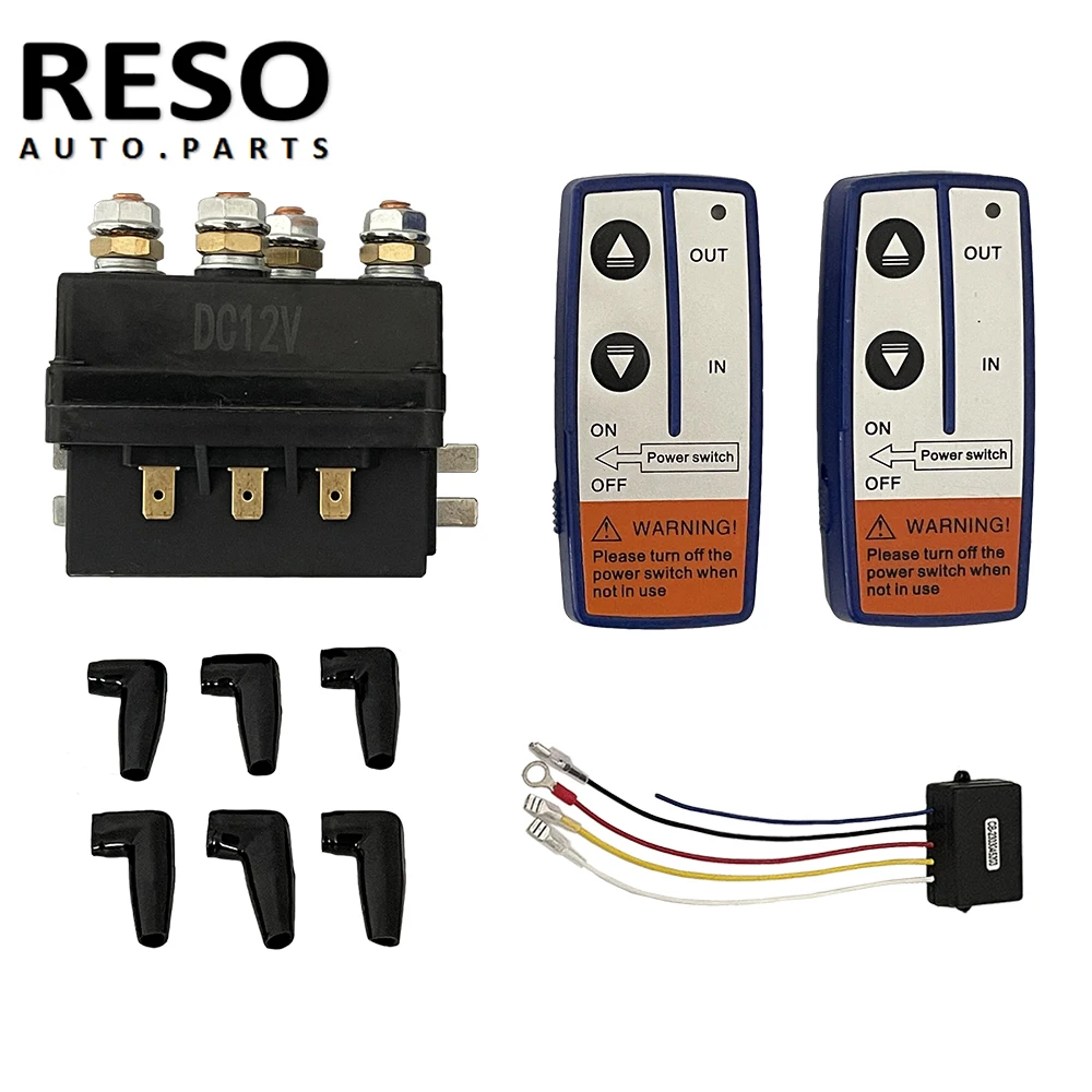 

RESO Universal 4x4 12V 500Amp HD Contactor Winch Control Solenoid Twin Wireless Remote Control Controller