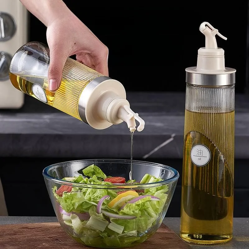 Современная простая стеклянная бутылка для масла кухонная хранения уксуса