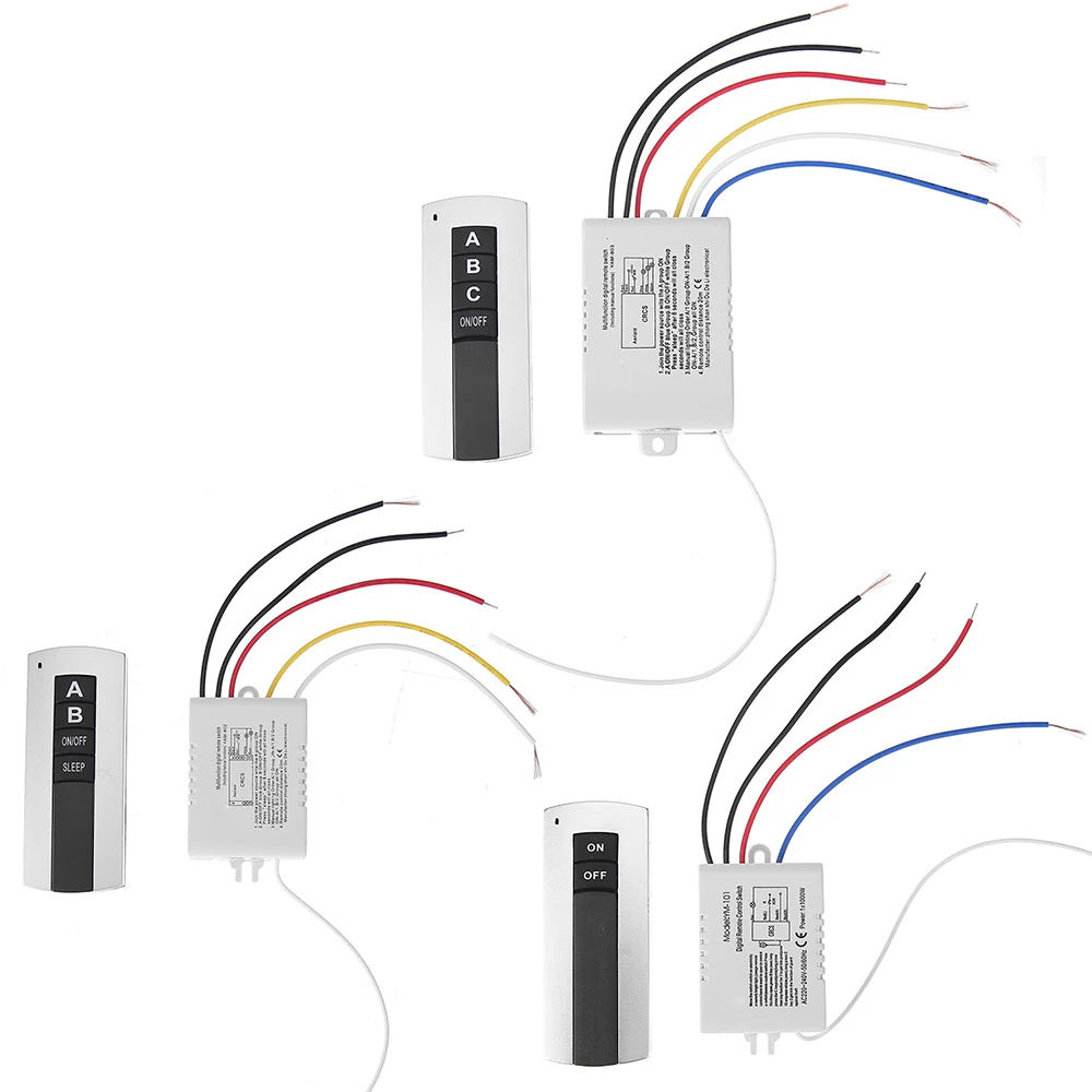 

1/2/3 Channel ON/OFF 220V Wireless Remote Control Switch Receiver Transmitter for Lamp Light Switch Electrical Equipments