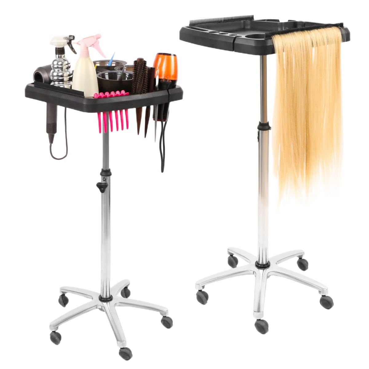 Ing Styling And Haircutting Movable Height Adjustable Storage Tray Cart Salon Supplies