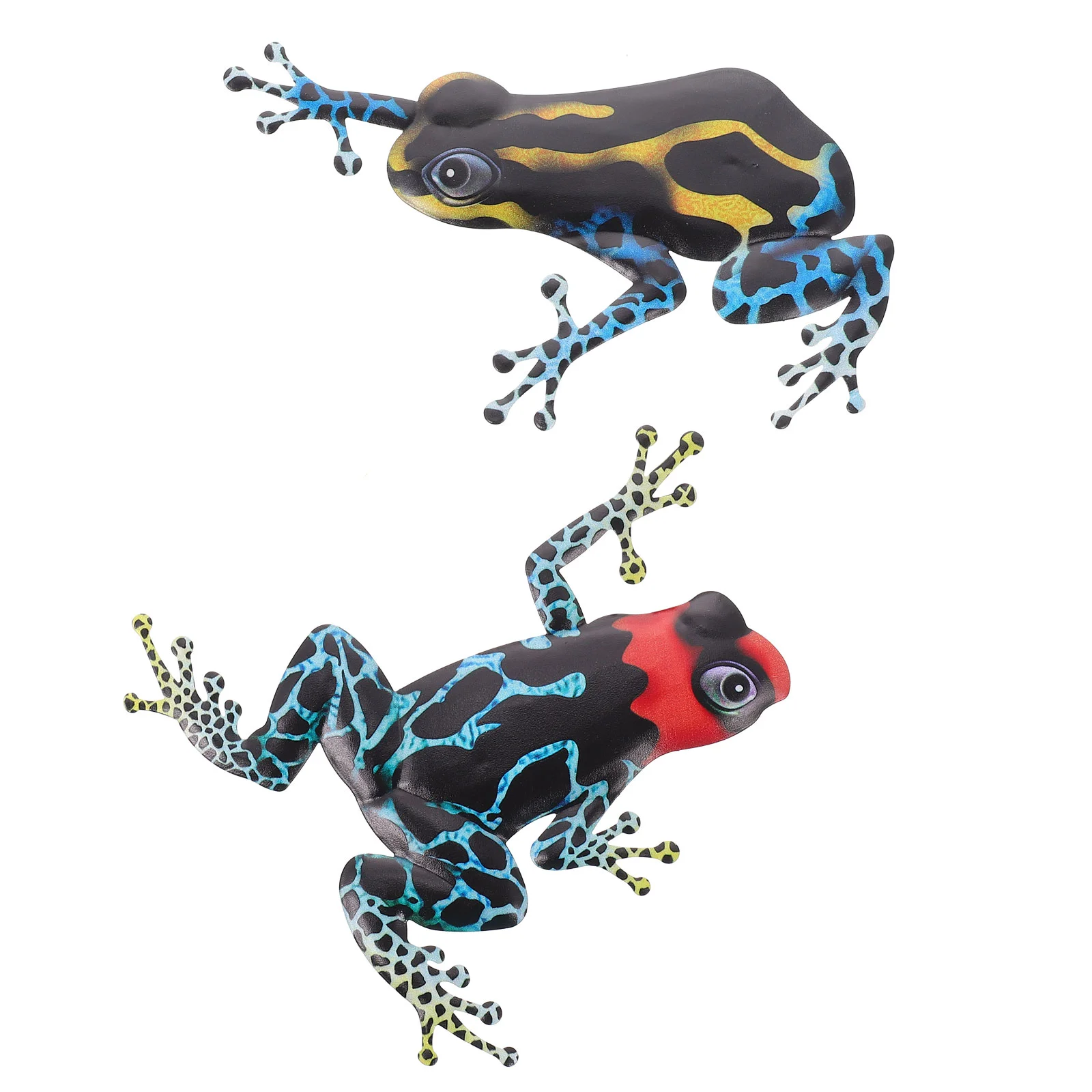 

2 Pcs Iron Frog Decoration Desktop Decorations Outdoor Animal Statues Craft Rustic Home Creative Wall Supplies