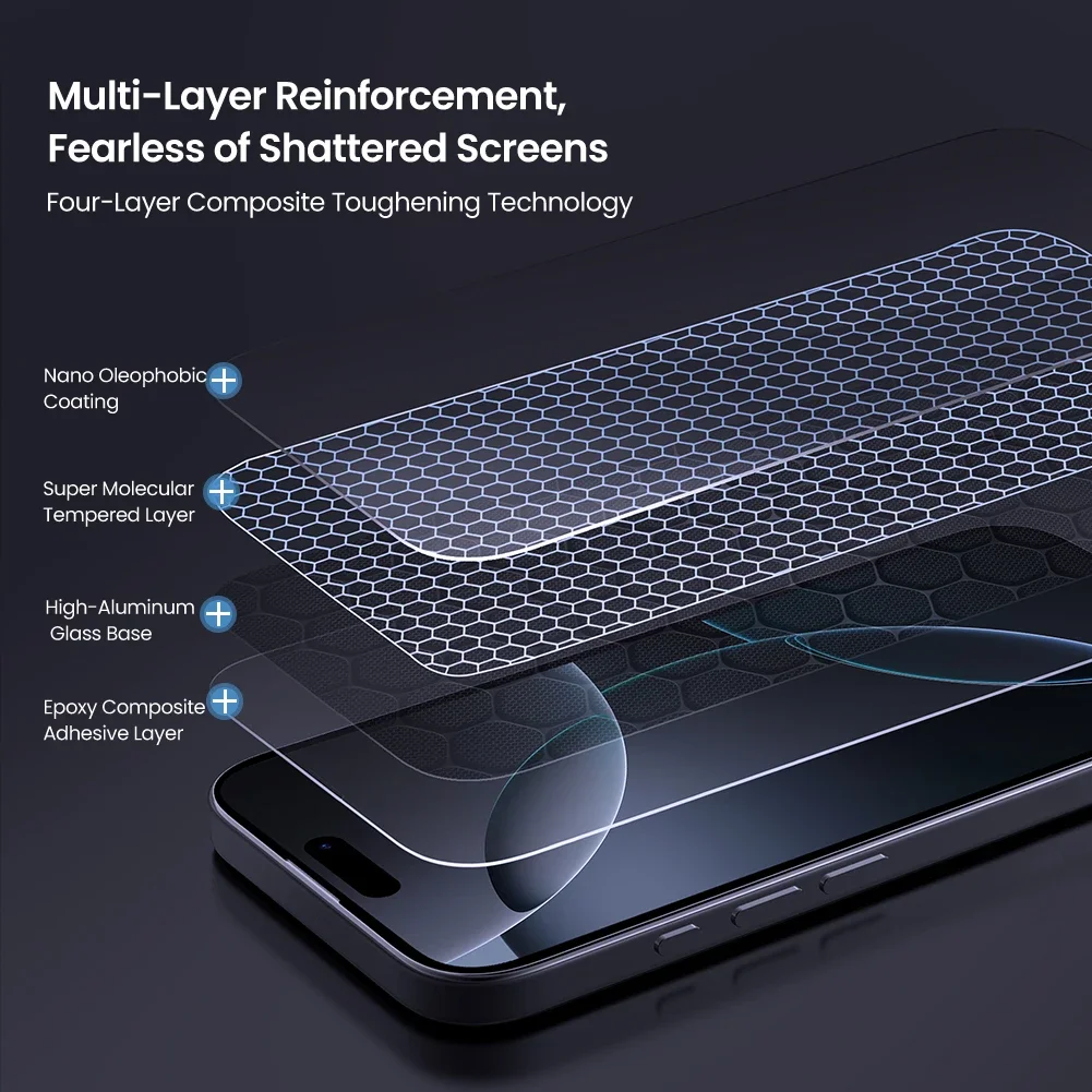 Стекло Nillkin H + Pro для iPhone 16 Max Plus с защитой от пыли 2.5D ультратонкое закаленное