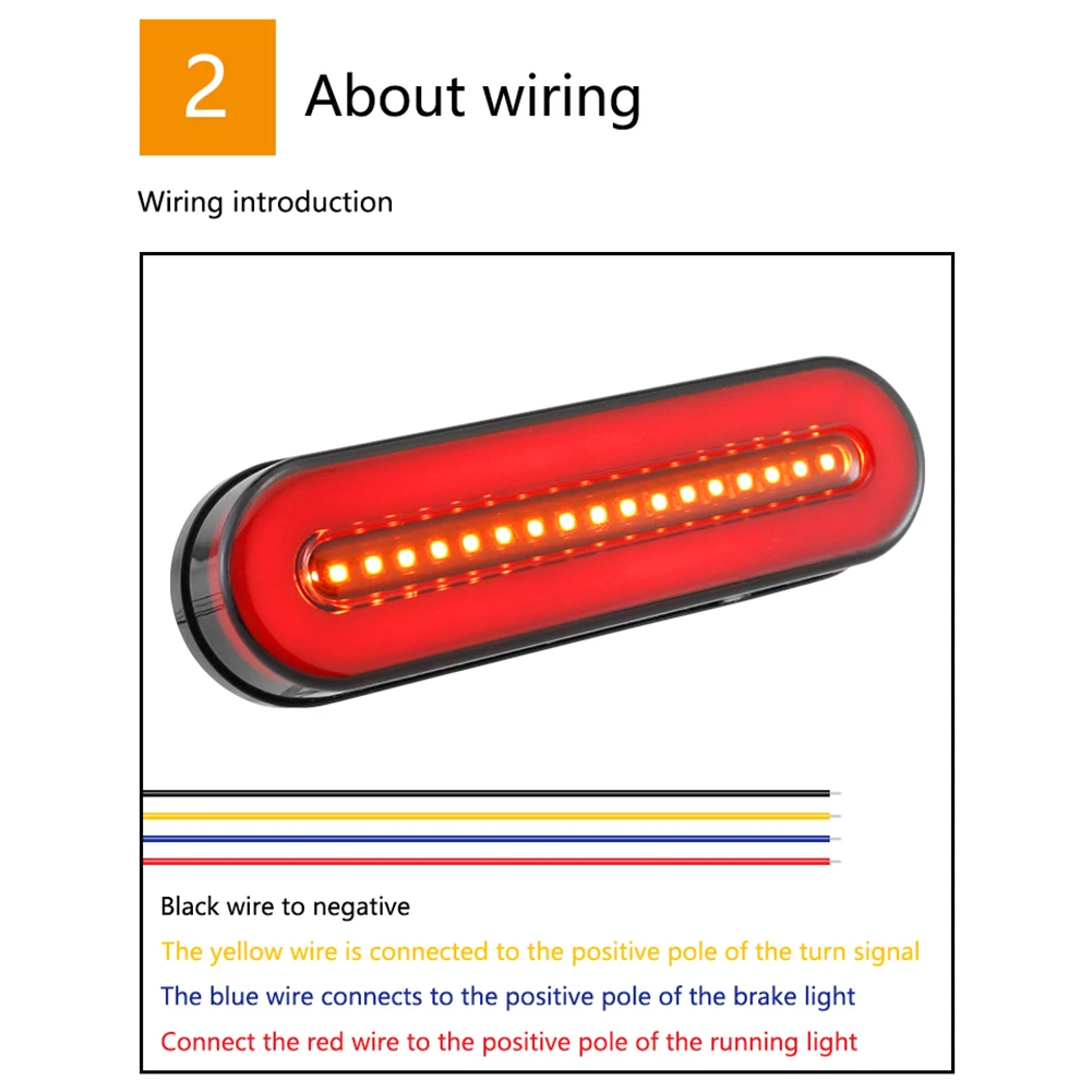 

Motorcycle LED Running Brake Stop Light Bar Turn Signal Light Taillight Bar Flowing For ATV UTV Truck Side Marker Lamp