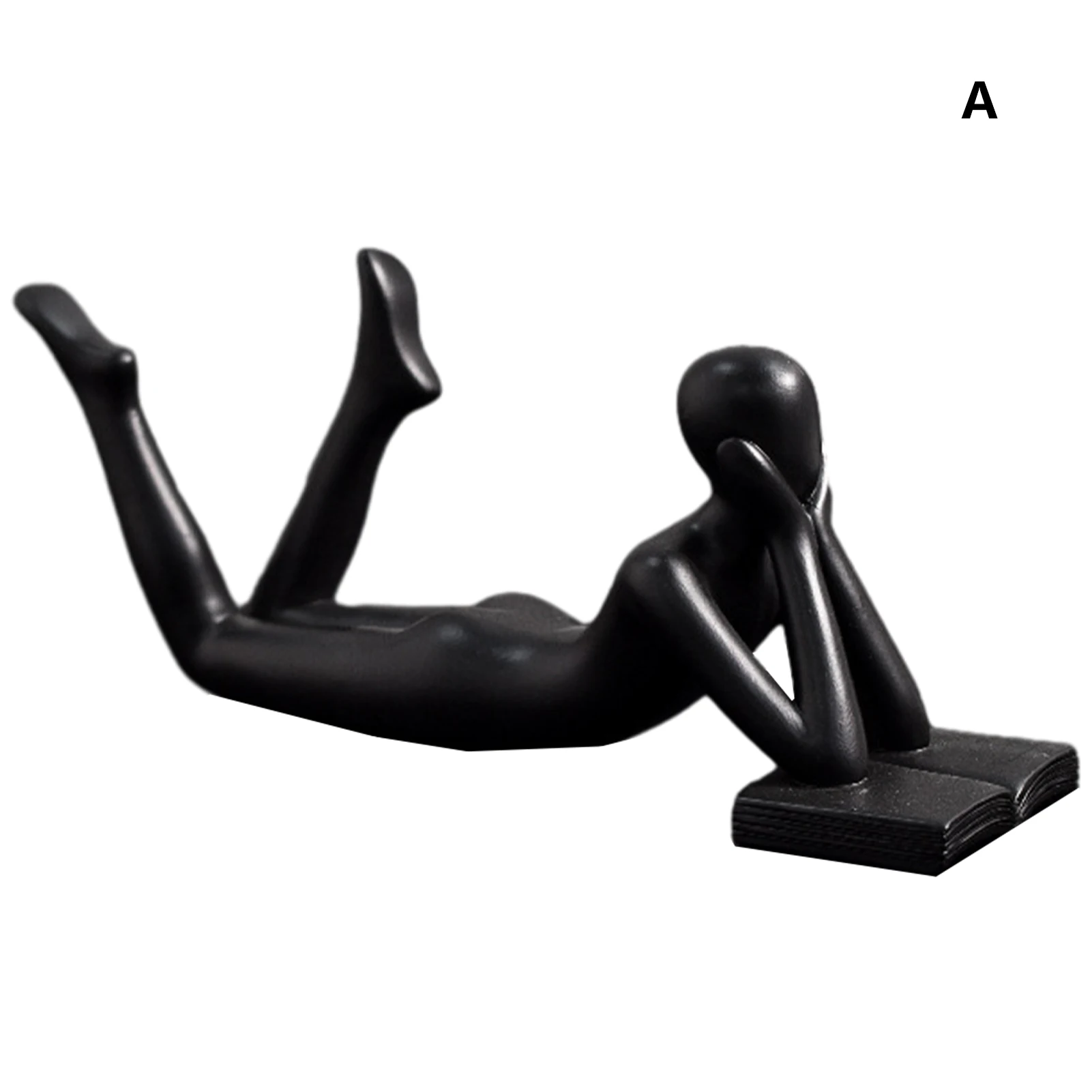 

Exquisite Durable Reading Figurine Home Decor Modern Bedroom Sturdy Lie Prone Beautiful For Bookshelf Office Living Room