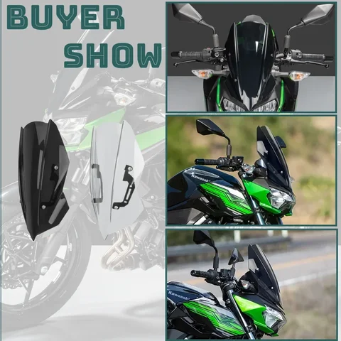 Передний обтекатель лобового стекла мотоцикла WOLFLINE с кронштейном для Kawasaki Z400 2019 2020 2021 2022 2023 2024, аксессуары для мотоциклов