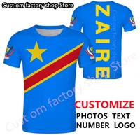 zaire t shirt male youth custom made name number zar t shirt nation flag za congo country french republic print photo clothes