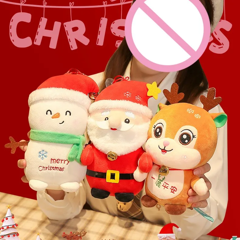 

Рождественская плюшевая Фигурка Санта-Клауса, 25 см, Rangifer Tarandus, снеговик, анимационные кавайные фигурки, модель куклы, хлопковые рождественские подарки, игрушки