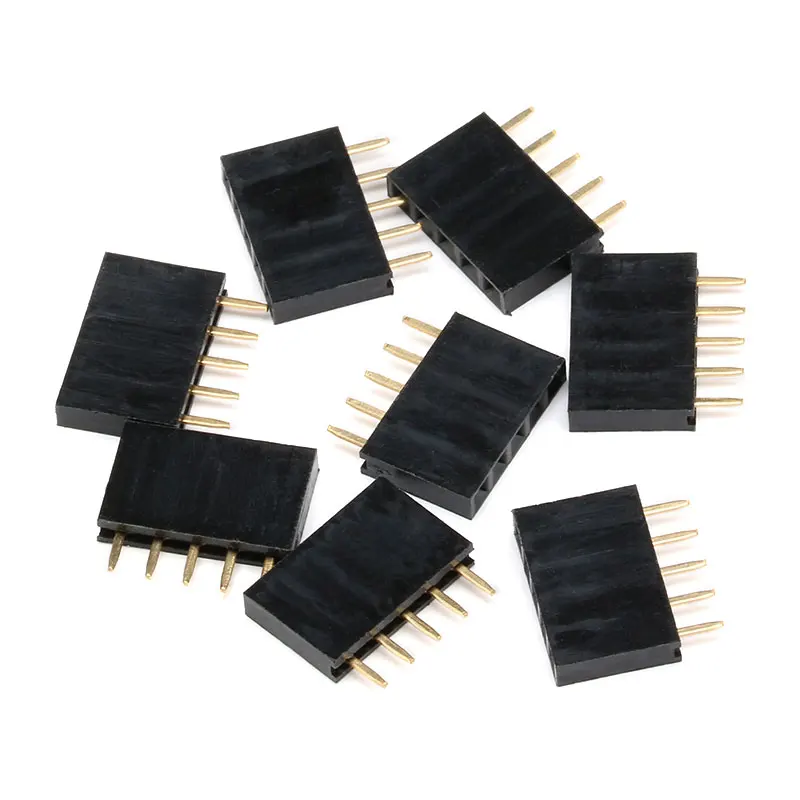 

100 шт. 5P шаг 2,54 мм, Однорядная гнездовая плата PCB, разъем, полоса, контактный разъем, 5-контактный для Arduino