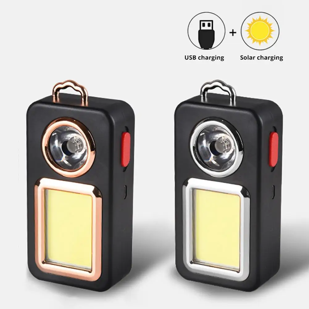 Portable COB Light Keychain Light High-brightness Energy-saving Solar/Usb Rechargeable Work Light Inspection Torch Repair light images - 6