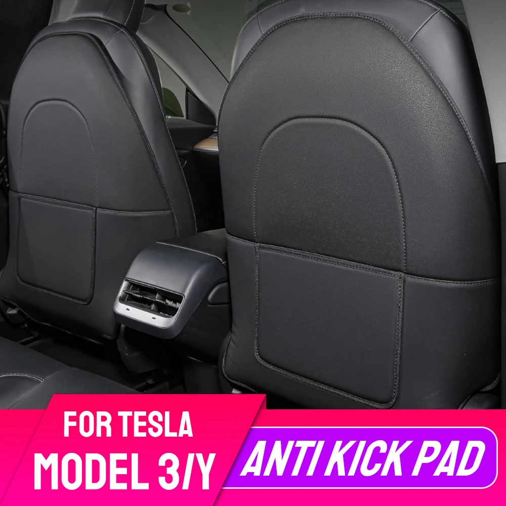 

Для Tesla Model 3, Y-образный коврик, кожаный Стайлинг для детей, защита от грязи на заднее сиденье автомобиля, протектор с сумкой для хранения, про...