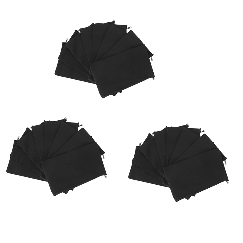 

120 шт. холщовые сумки на молнии, холщовые сумки для макияжа, ранцы, черные пустые сумки для поделок «сделай сам» для путешествий, поделок, школы