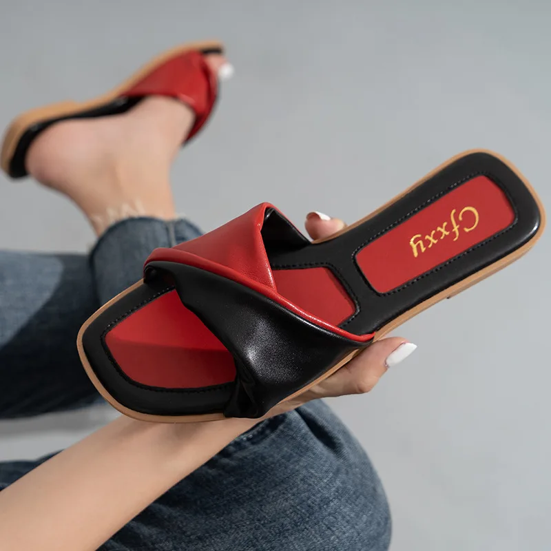 

Classic Kink Designer Brand Women Sandals Outdoor Flat Non-slip Beach Woman Slides Fashion Concise Slippers Summer Female Shoes