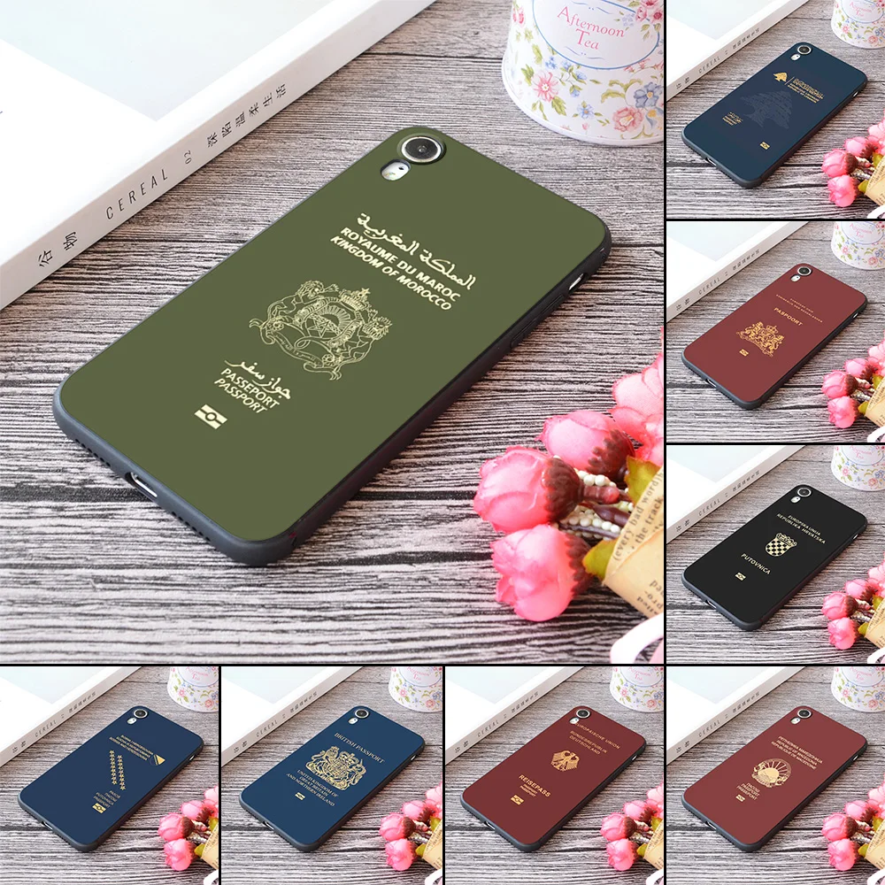 

Passport Pattern Print Soft Silicone Matt iPhone Case For Apple XR X XS Max Series Algerian Armenian Moroccan French Bosnia
