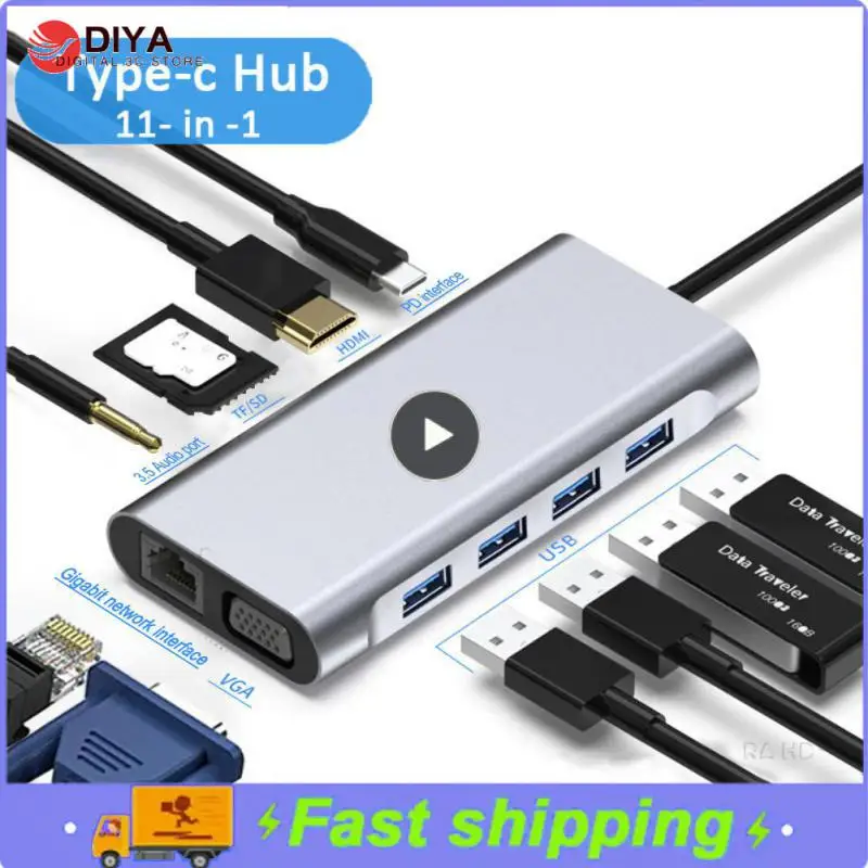 

1080p60hz Type-c Docking Station 5gbps Aluminum Alloy Usb-c Hub Portable 1080p@60hz Usbc Dock Concentrator Pc Accessories