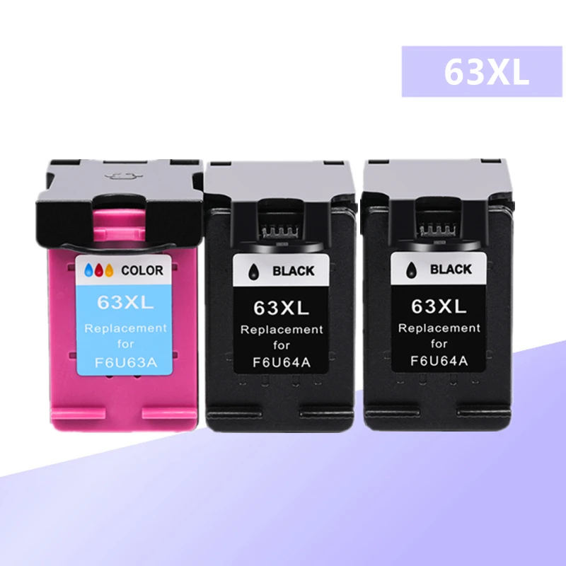 

Восстановленный картридж для принтера HP 63 XL, сменный картридж для принтера HP 63 Deskjet 1110 1111 1112 2130 2131 2132