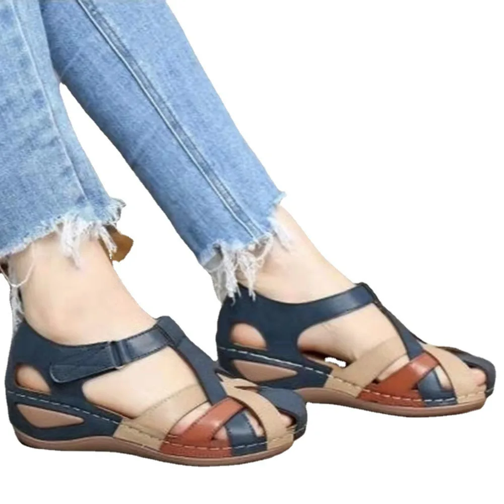 

2022 Women Sandals Casual Platform Shoes Mix Color Woman Gladiator Wedges Heels Sandals Summer Shoes Woman Chaussures Femme