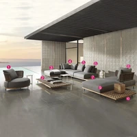 outdoor sofa combination nordic solid wood furniture cloth rattan courtyard villa balcony outdoor waterproof sunscreen