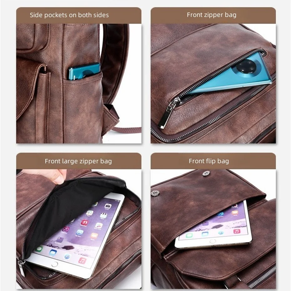 Мужской рюкзак для ноутбука 15 6 дюйма JEEP BULUO черный или коричневый вместительный