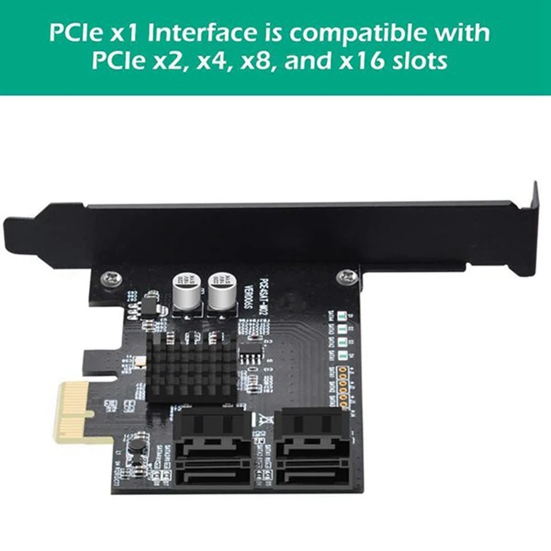 SATA PCI-E4 Ports Expansion Card Sata Controller PCI To 3.0 88SE9215 Extended IPFS Hard Disk Raid |