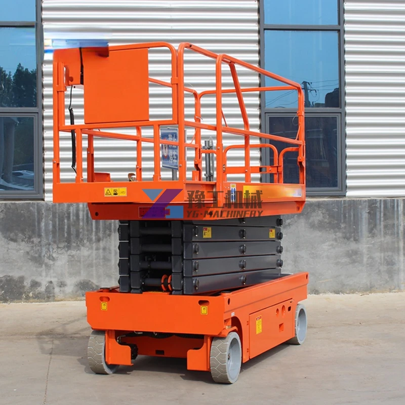 Электрический ножничный подъемник 6–14 м китайская воздушная рабочая