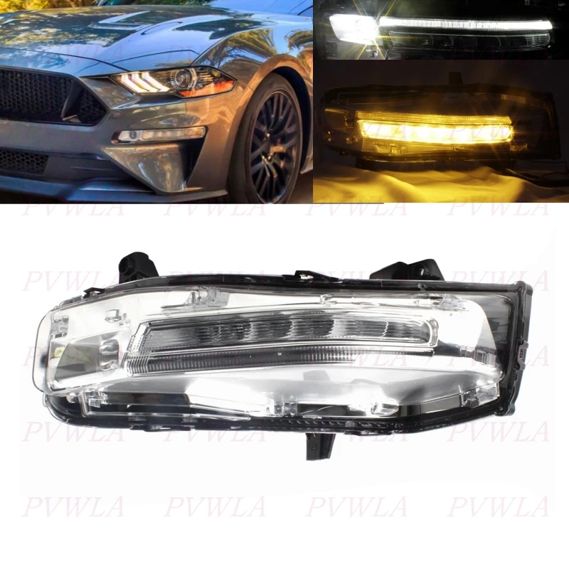 

Для Ford Mustang Европейская версия 2018 2019 2020 2021 2022 1 шт. левые светодиодные DRL дневные ходовые огни противотуманные фары автомобильные аксессуары