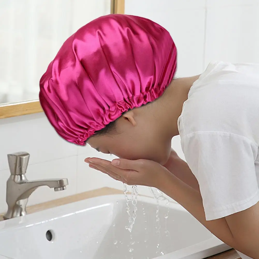 

Protective Stylish Anti-wet Multi Colors Shower Hat Drawstring Hair Hat Double Sides for Sleeping