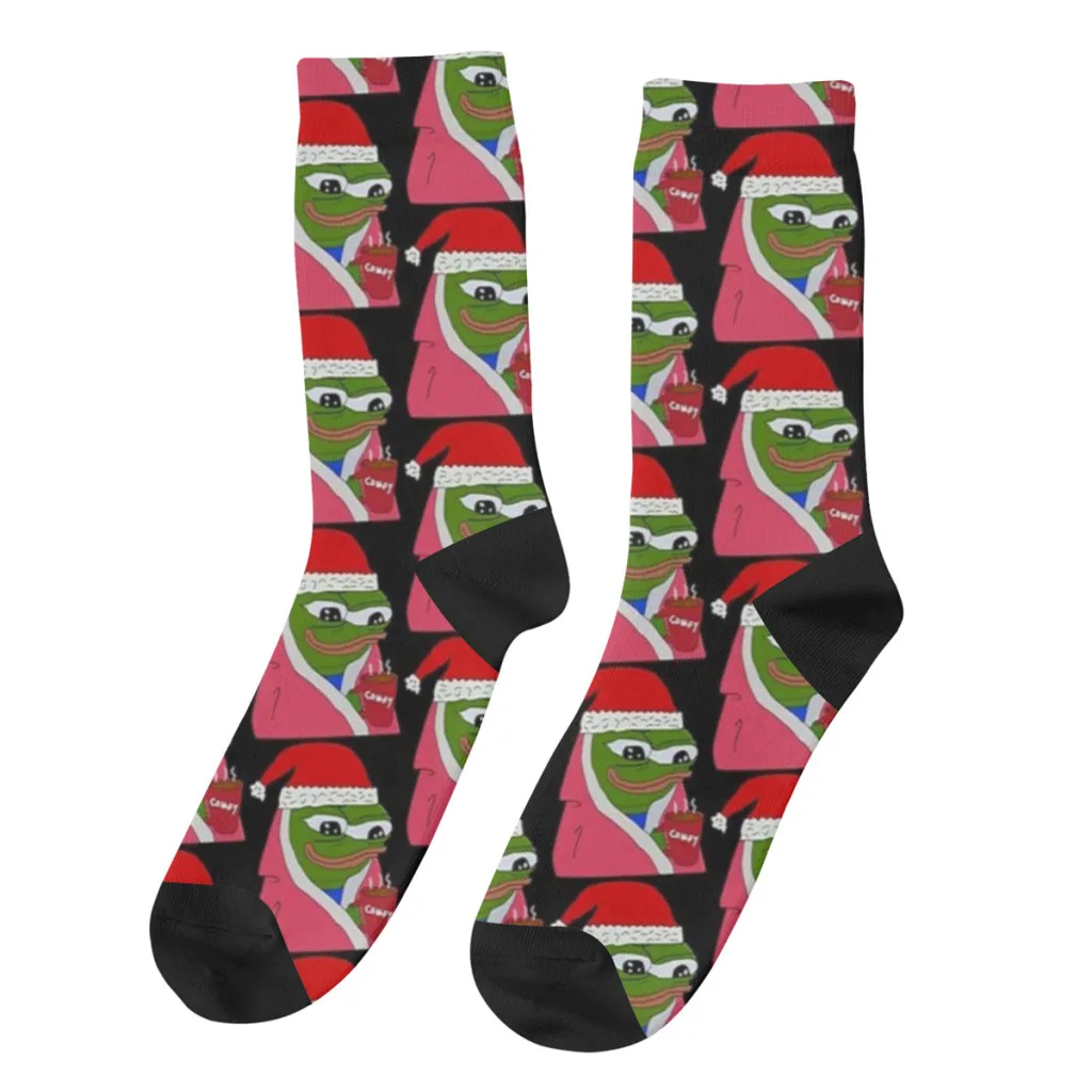 

Редкие удобные рождественские носки Pepe с Санта Клаусом, рождественские чулки, подарок для мужчин и женщин, мужские подростковые носки