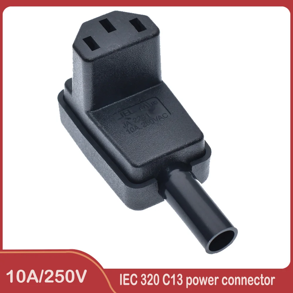 

1pcs C13 Power Plug 90 Degree Angled IEC 320 C13 Female Plug AC 10A / 250V Power Cord Cable Connector for traveller Home