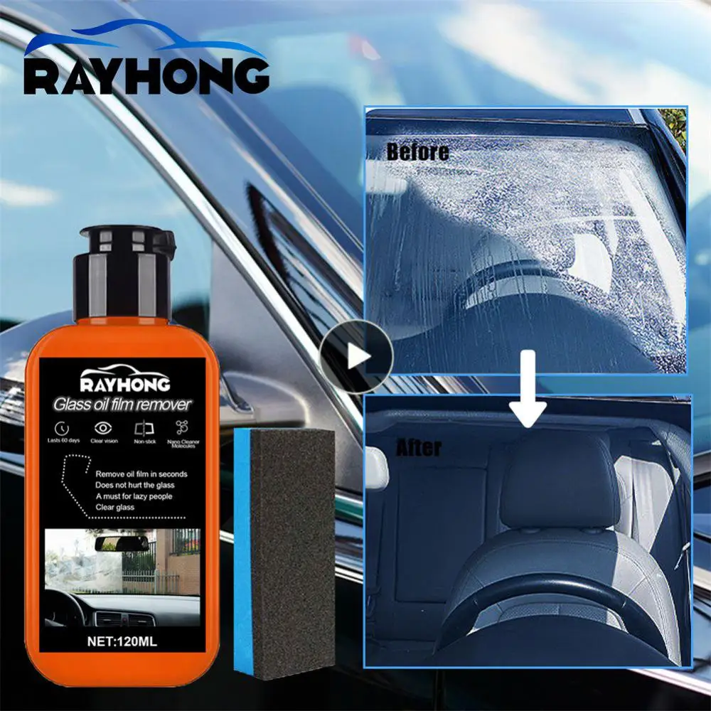 

120ml Multipurpose Brightener Universal Automobile Glass Oil Film Remover Portable Window Windshield Cleaner Car Accessories