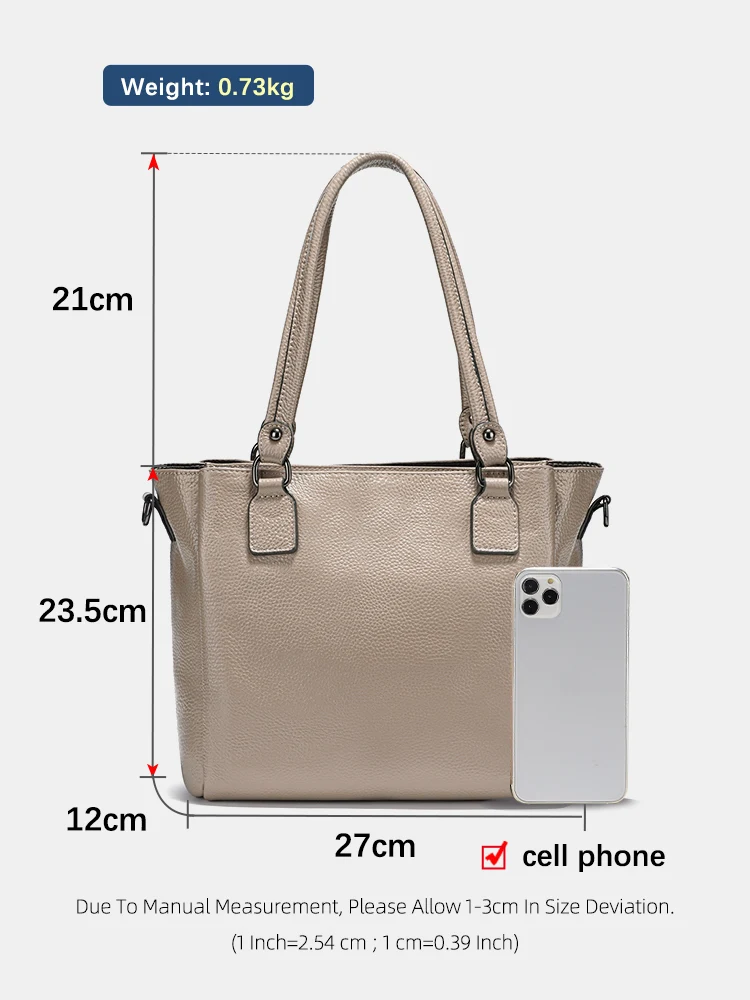 Женская Большая Сумка Zency Из Натуральной Кожи Повседневная Через Плечо С